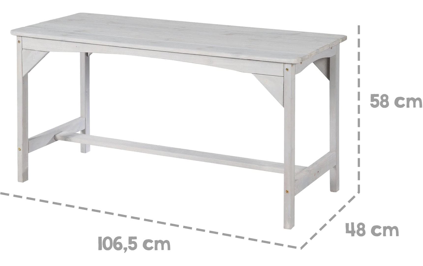 Roba Bistro-Set – Grau – Holz, Baumwolle, Polyester – Tisch 106,5 × 48 × 58 cm – für draussen
