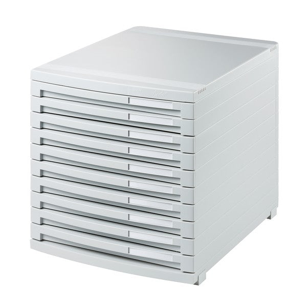HAN CONTUR Schubladenelement – 10 Schubladen, für A4/B4/C4, grau, Polystyrol, B 300 × H 307 × T 382 mm