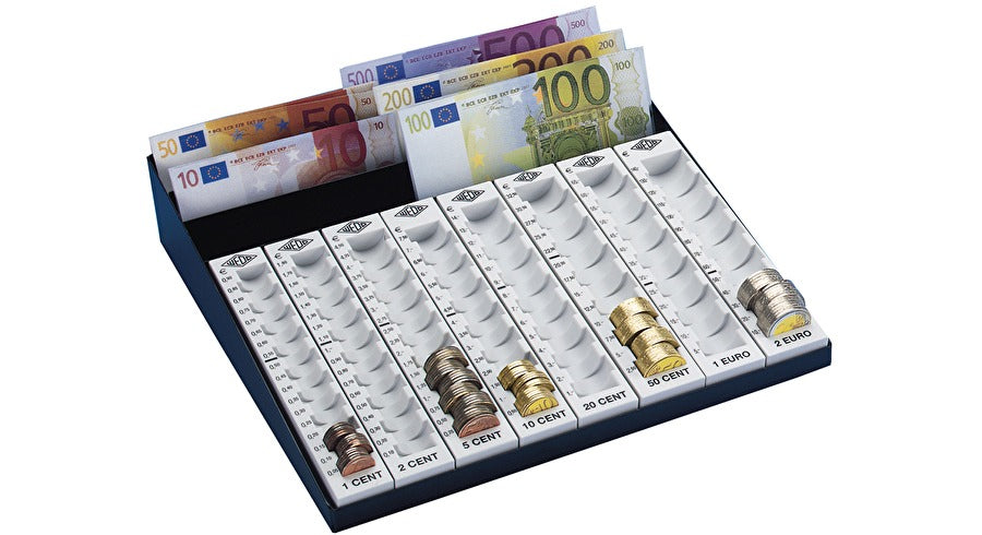 Wedo Zählbrett mit Scheinfach – 27,8 × 27 × 6 cm – Schwarz/Grau – Metall