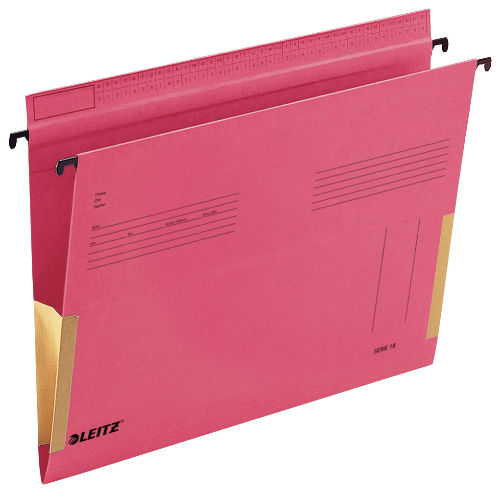 Leitz Hängetasche Serie 18 – für A4, Rot, Karton, 25 Stk., mit Frosch