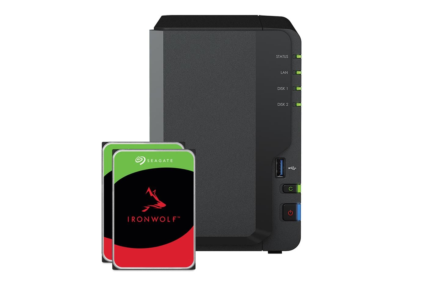 Synology DS223 – 2-Bay Desktop NAS – Realtek RTD1619B, 2 GB RAM, 1GbE, DSM, 16 TB HDD vorinstalliert