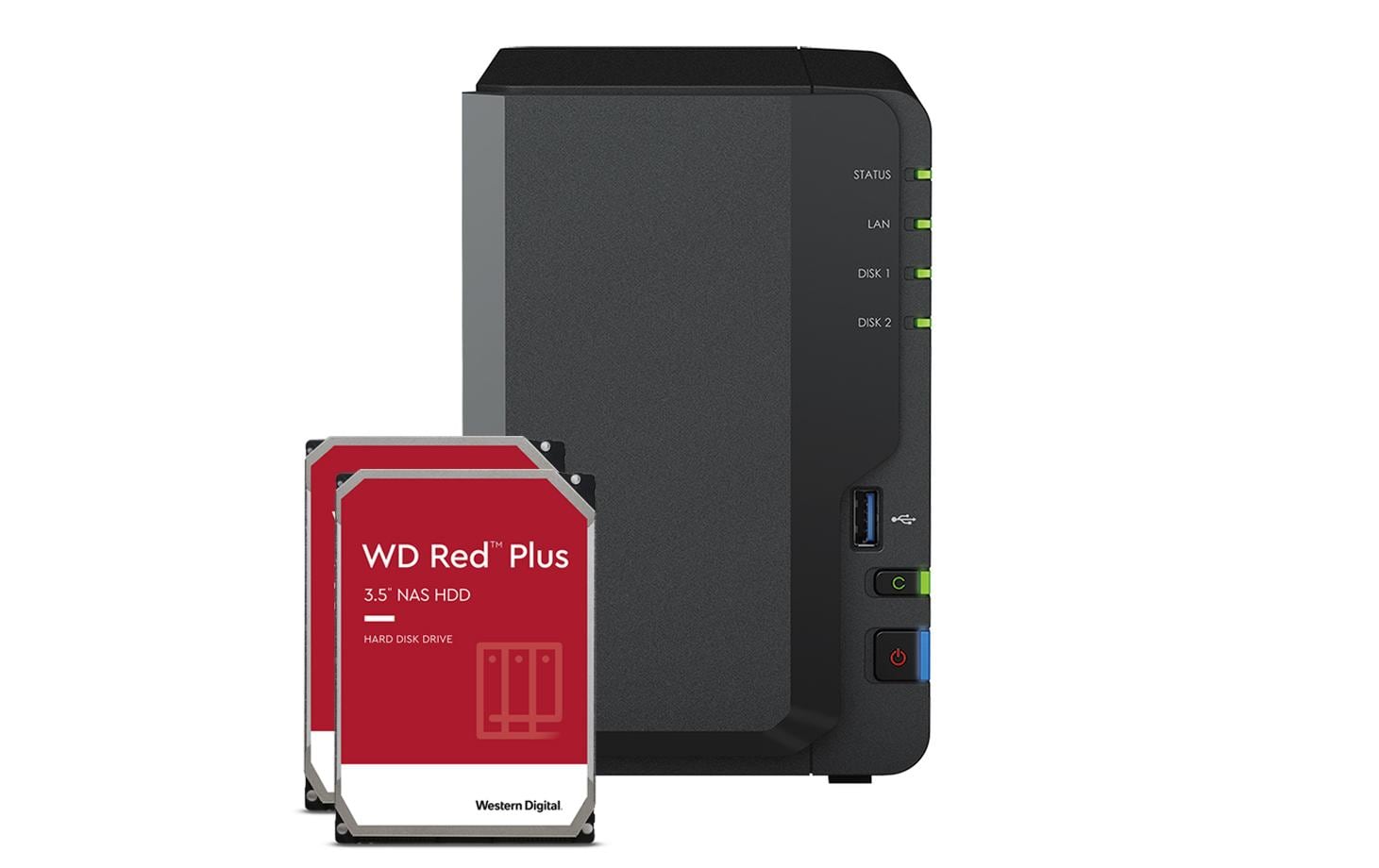 Synology DS223 – 2-Bay Desktop NAS – Realtek RTD1619B, 2 GB RAM, 1GbE, DSM, 8 TB HDD vorinstalliert