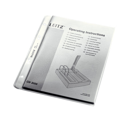 Leitz Prospekthülle A5, 4-Loch, blendfrei genarbt, 130 µm, extrastark, transparent – 100 Stück