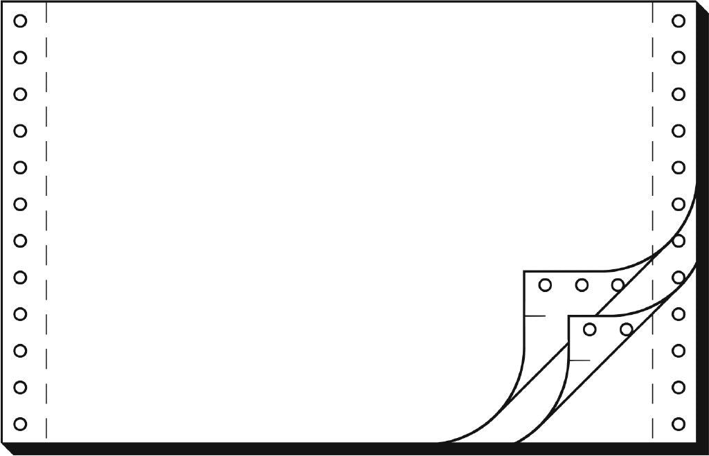 Sigel Computerpapier endlos – 240 mm × 6" – 56 g/m² – weiss – 3-fach SD – 1'200 Blatt