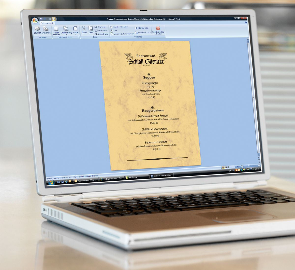 Sigel Motivpapier – A4, 90 g/m², beige, Motiv: Marmor – für Inkjet/Laser/Kopierer – FSC – 100 Blatt