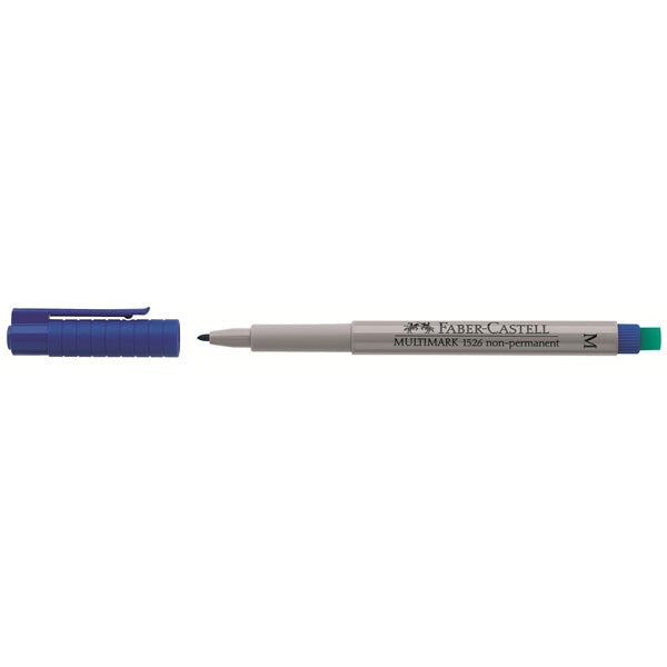 Faber-Castell OHP-Marker – blau, 10 Stk., feucht abwischbar – für Folien & glatte Oberflächen