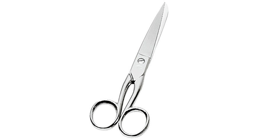 Wedo Universalschere – 15,3 cm, Stahl, für Rechts- und Linkshänder, spitz, Metallgriffe, Silber