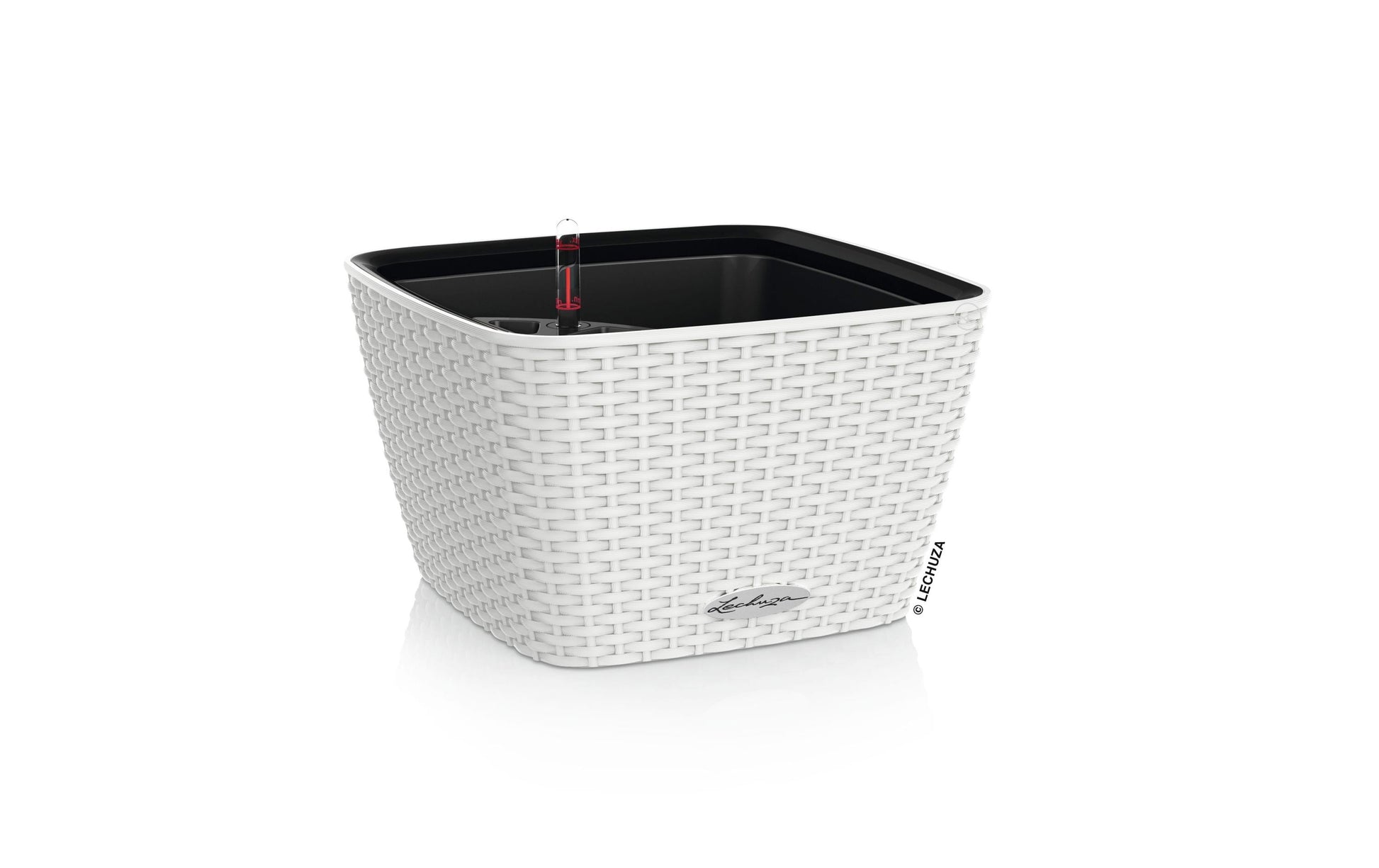 LECHUZA BACINO Cottage Pflanzkübel – 30 × 30 × 18 cm, 6000 ml – Kunststoff, weiss
