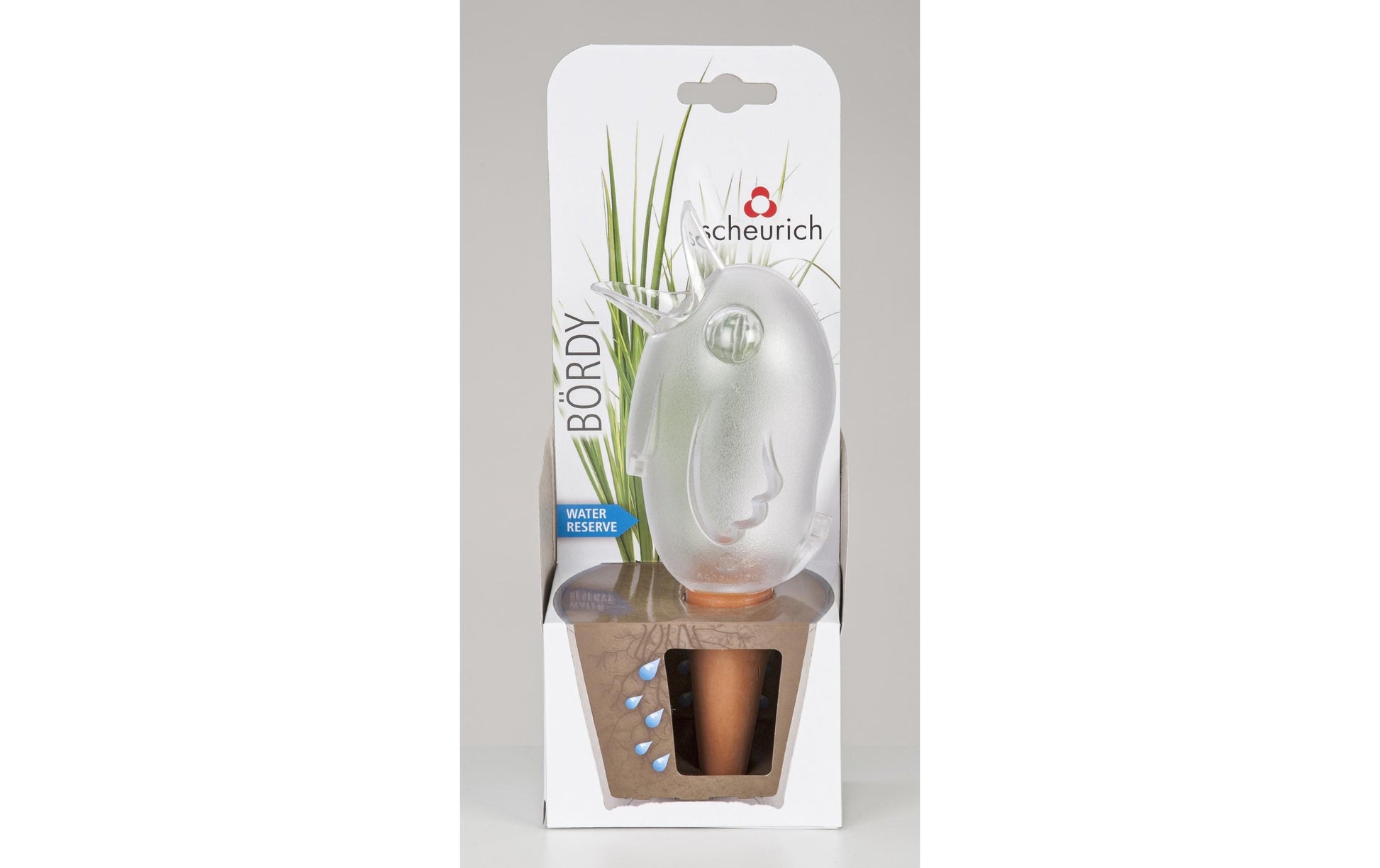 Scheurich Bördy M Wasserspender – 6,5 × 6,5 × 20 cm – Kunststoff, Transparent