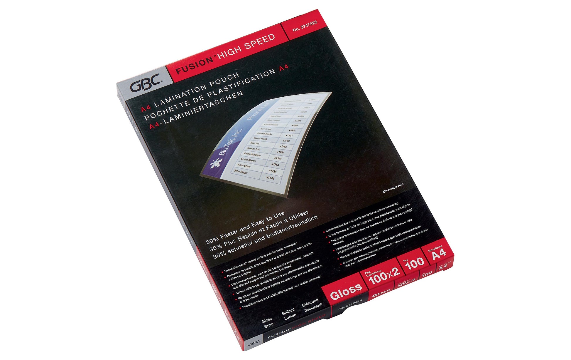 GBC Laminierfolien A4 – 100 µm, 100 Stk.