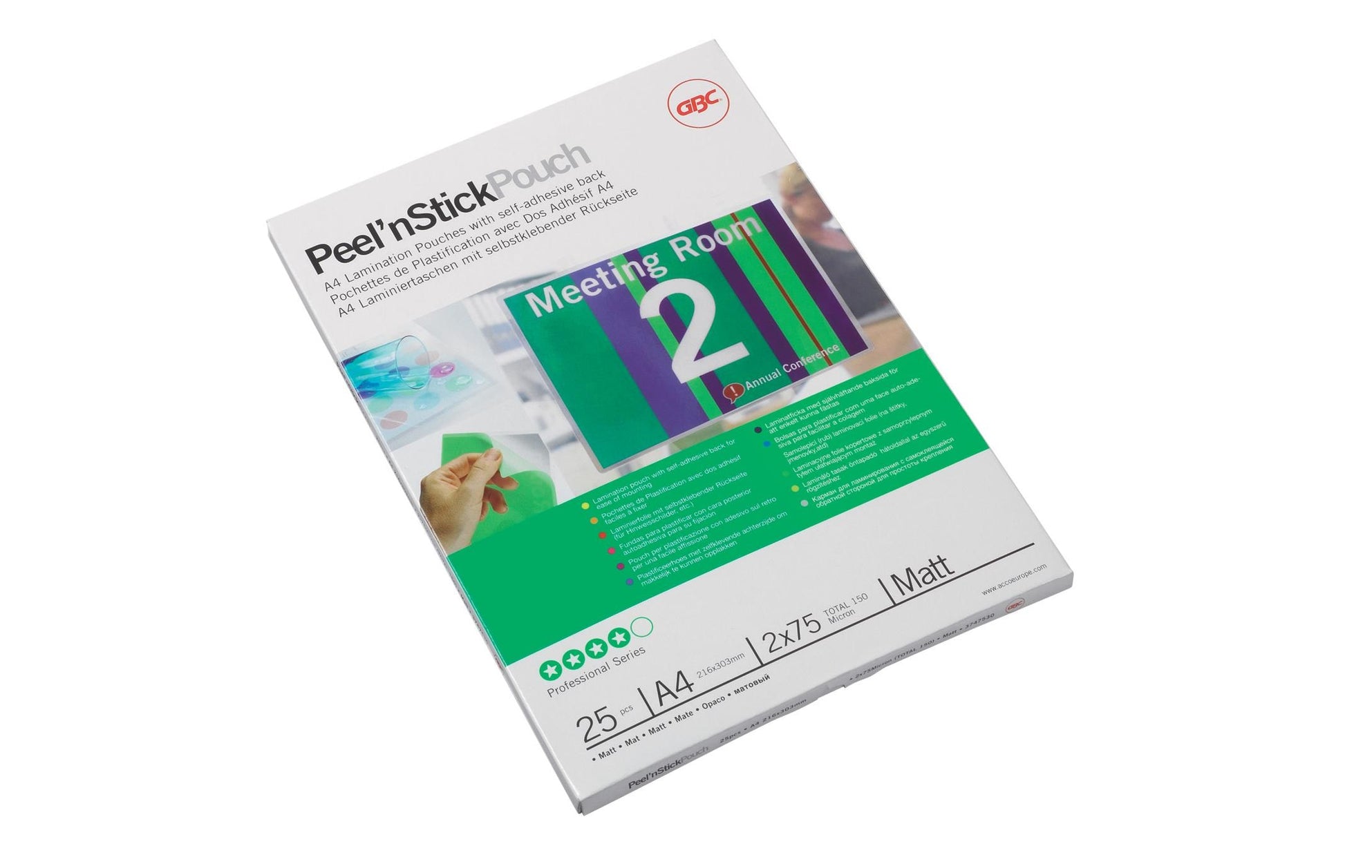 GBC Peel'n Stick Laminierfolien – A4, matt