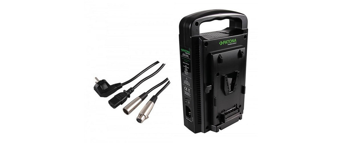 PATONA Dual V-Mount Ladegerät – 74,25 W, 2× V-Mount – für JVC GY-HM850E, JVC GY-HM890E, Sony DSR-250P
