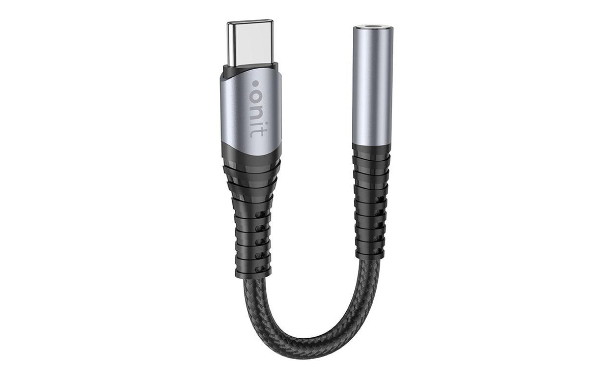 ONIT Adapterkabel – USB-C auf 3,5 mm Klinke 0,13 m – für USB-C Geräte