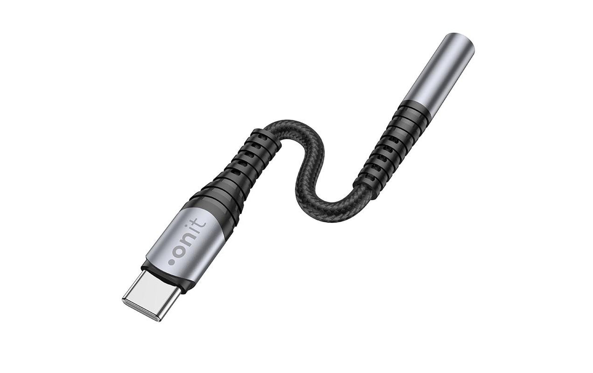 ONIT Adapterkabel – USB-C auf 3,5 mm Klinke 0,13 m – für USB-C Geräte