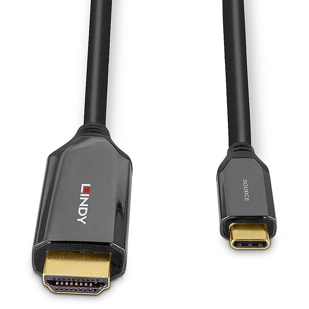 Lindy USB-C zu HDMI Kabel – 8K (7680 × 4320) @ 60 Hz, 3 m, HDMI 2.1, HDR, Schwarz