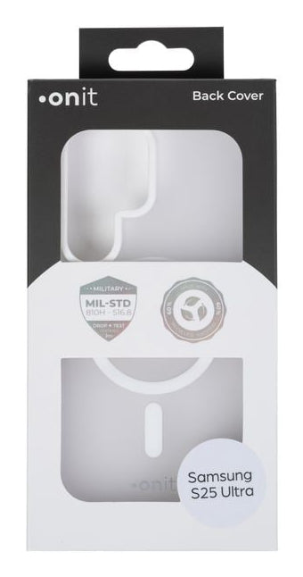 ONIT Mill.Std. Backcover – für Samsung Galaxy S25 Ultra, MagSafe, PC+TPE+TPU, Weiss matt, bis 3 m Sturzsicher