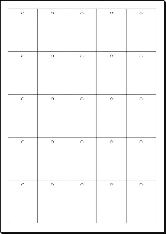 Sigel Anhänger (mit Loch) – 38 × 55 mm – Karton, weiss, perforiert – A4 – 200 g/m² – 750 Stück (30 Blatt)