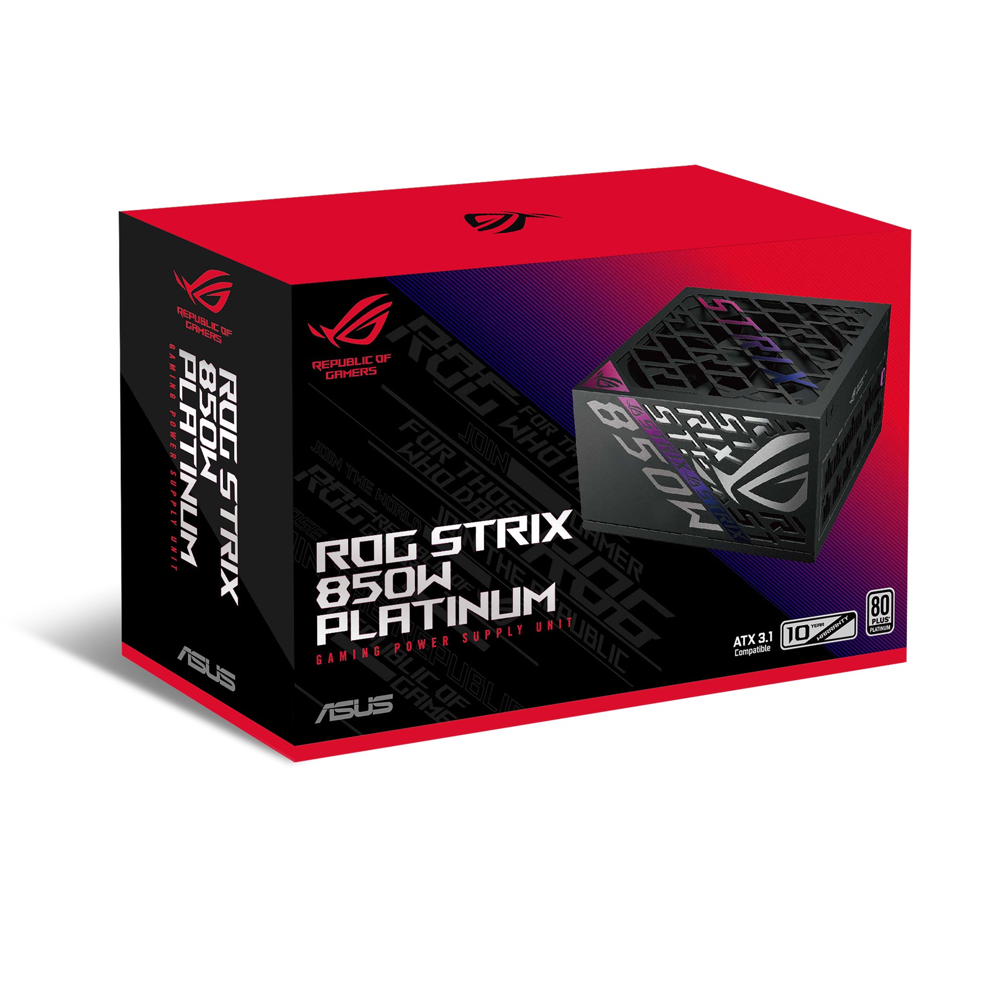Asus Netzteil – 850 W, Ausgang 12 V, 70,8 A, Eingang 100–240 V, AC, Serie ROG Strix