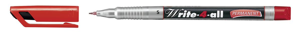STABILO Write-4-all Permanentmarker – Rundspitze 0,4 mm – Rot, für Glas, Metall und Kunststoff