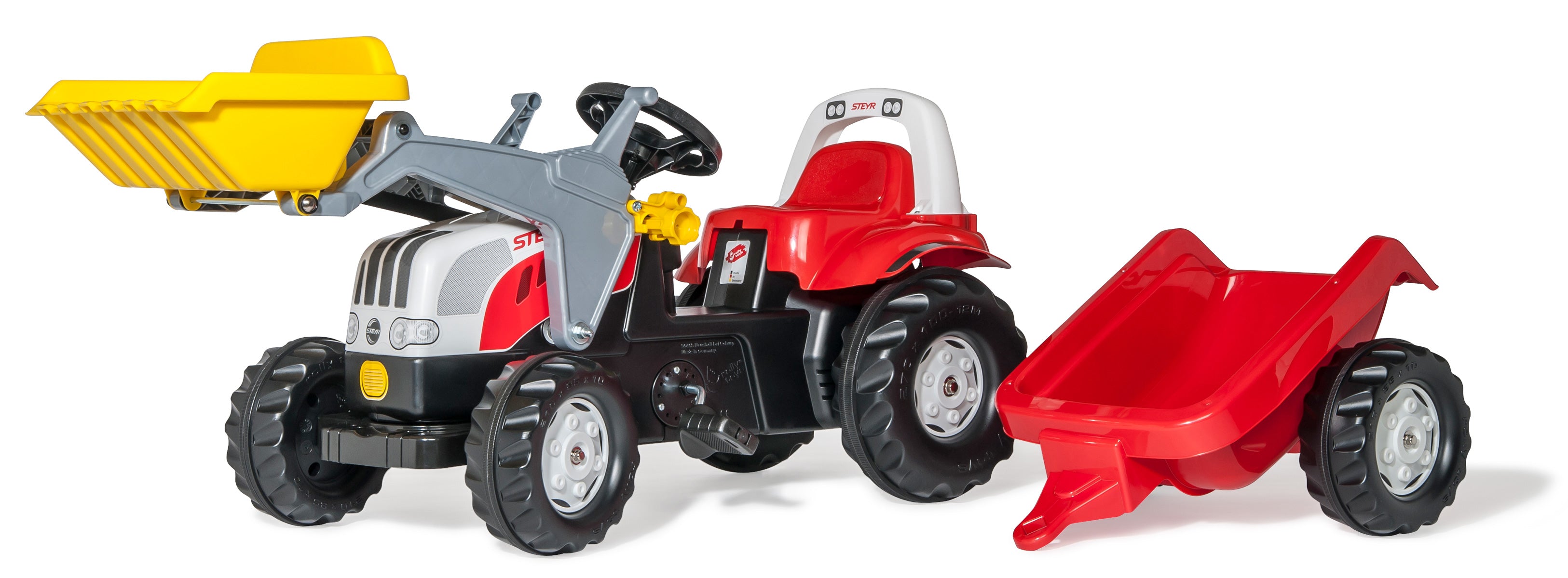 rolly toys rollyKid Steyr Lader – Trettraktor mit Anhänger – 55 × 47 × 161 cm – ab 2,5 J.