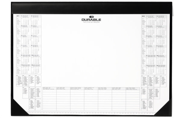 Durable Schreibunterlage mit Kalenderblock – 590 × 420 mm, Papier, schwarz