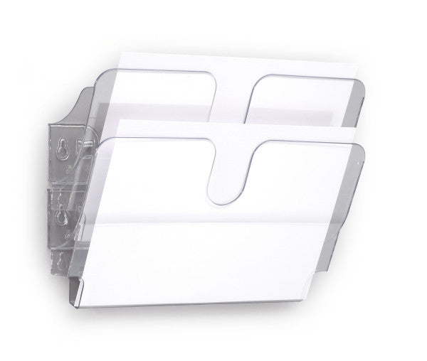 Durable Wandprospekthalter FLEXIPLUS 2 – für A4 – 2 Fächer – erweiterbar – transparent