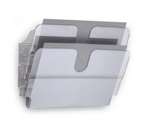 Durable Wandprospekthalter FLEXIPLUS 2 – für A4 – 2 Fächer – erweiterbar – transparent