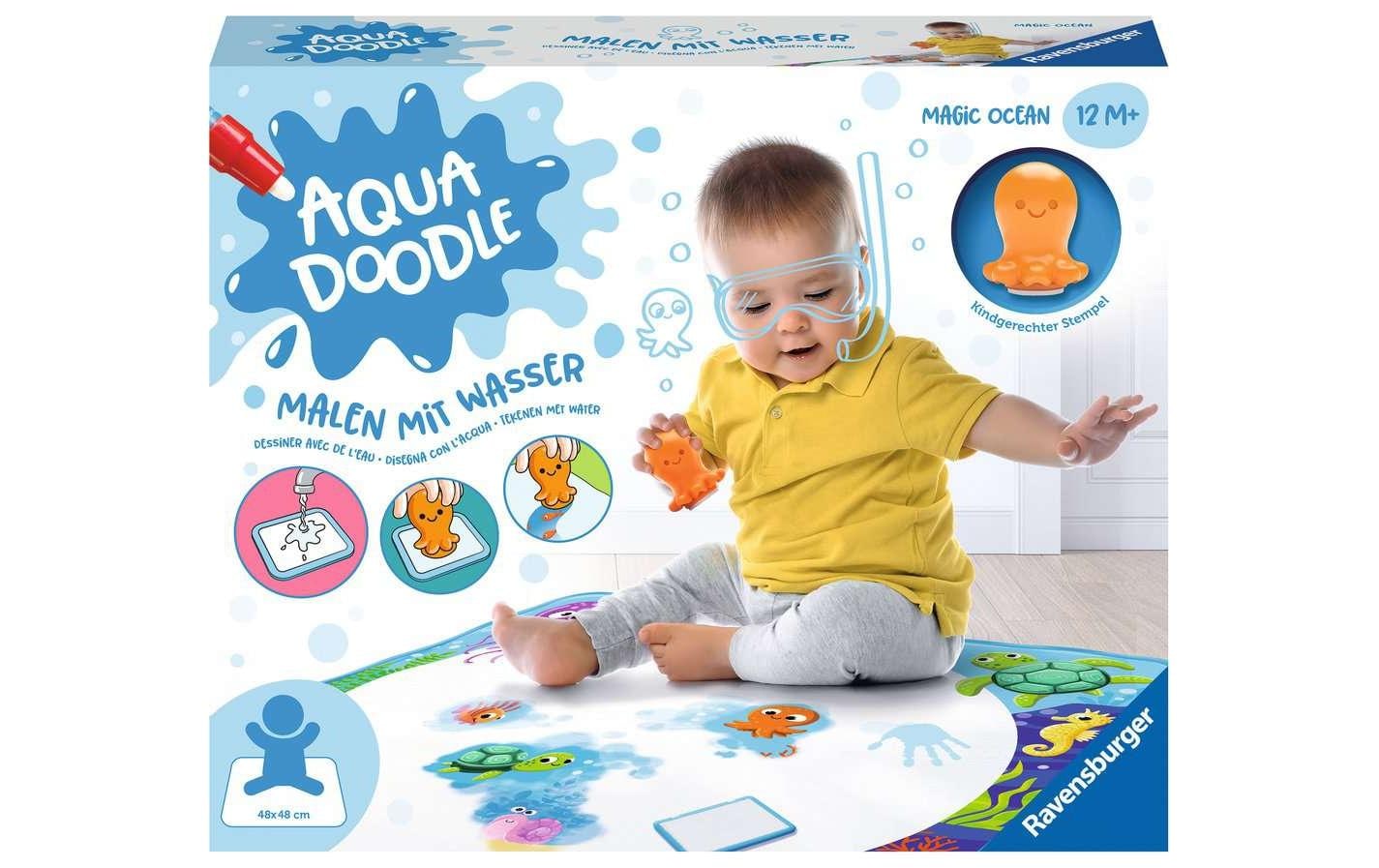 Ravensburger Aqua Doodle – Magic Ocean Wasserzeichenmatte – Wasser – 50 × 50 cm – ab 1 Jahr