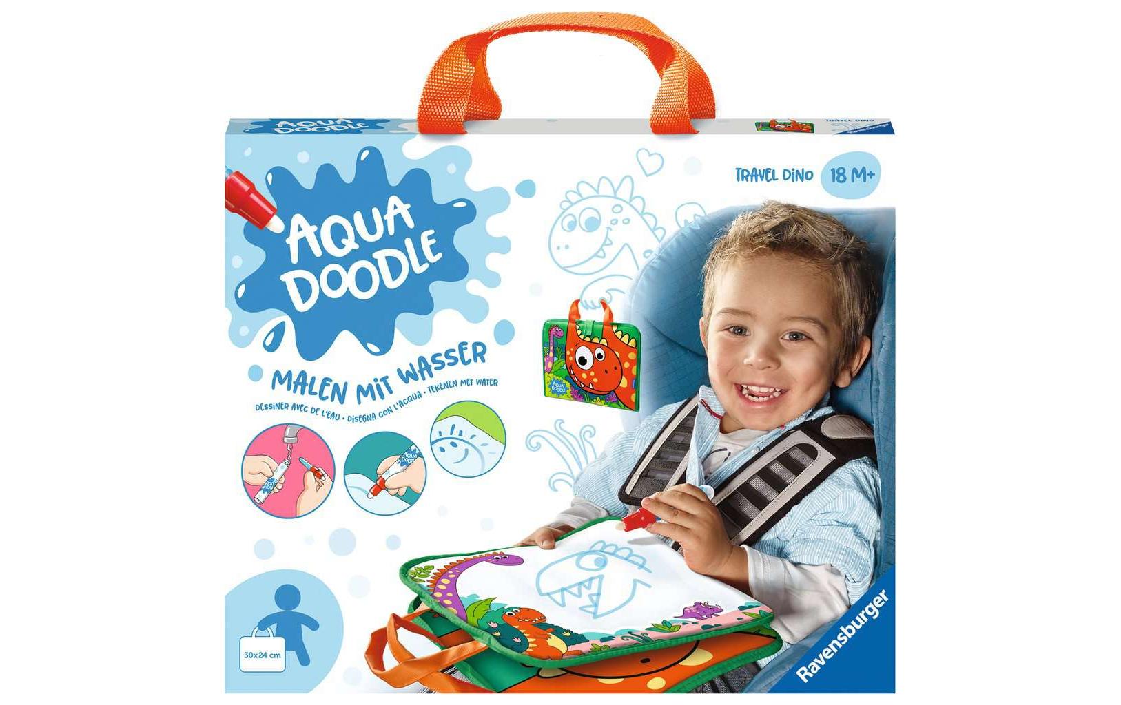 Ravensburger Aquadoodle Travel Dino Wasserzeichenmatte – 30 × 50 cm – 1 Stk. – mehrfarbig – ab 1,5 J.
