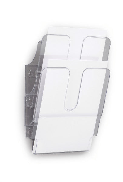 Durable Wandprospekthalter FLEXIPLUS – für A4 – 2 Fächer – Hochformat – transparent