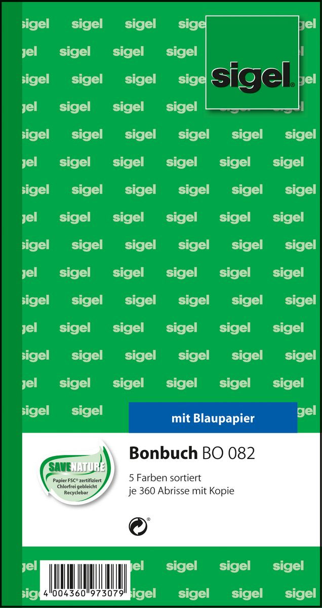Sigel Formular – Bonbuch, 60 Blatt, 105 × 200 mm