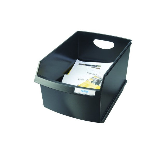 HAN Papierkorb LOGO-DRIVE – 25 l – Kunststoff (Polystyrol), Rechteckig – Schwarz