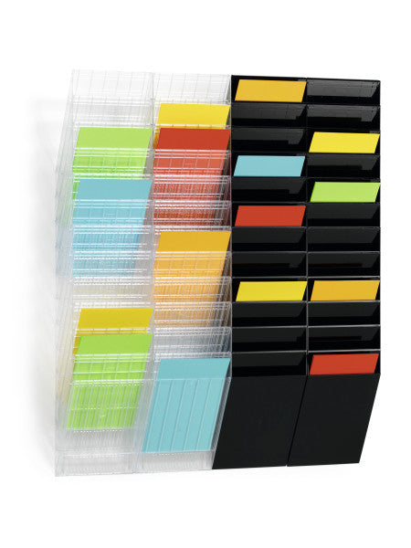 Durable Wandprospekthalter 12 Fächer A4 – transparent – 240×1115×135 mm
