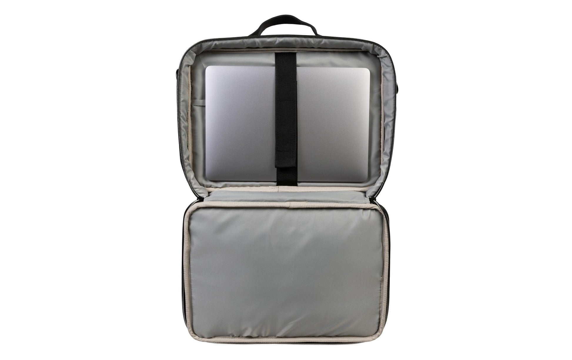 ONIT Clamshell Notebook-Tasche bis 15,6" – 600D rPET, mit Trolley-Band – Schwarz