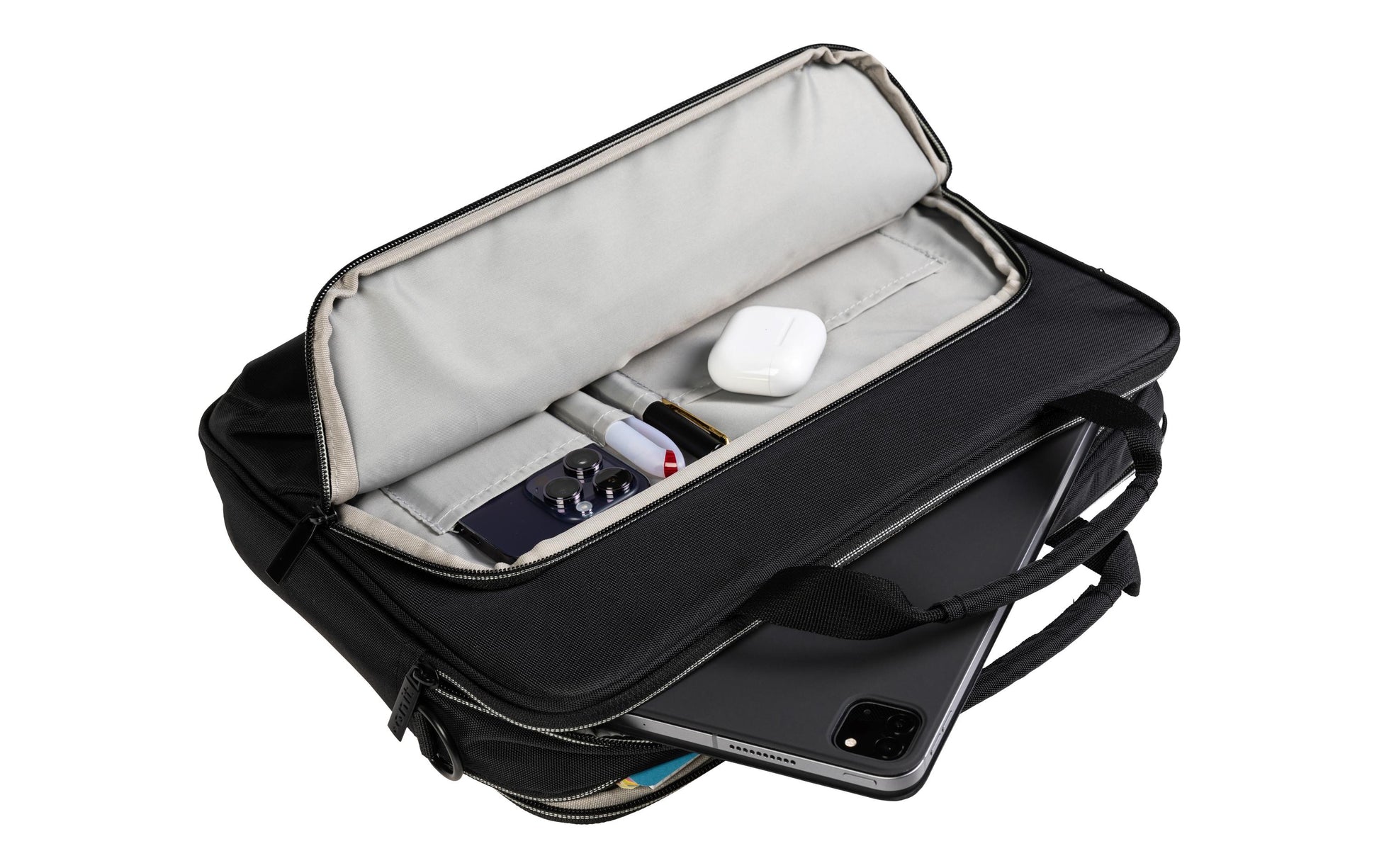 ONIT Notebook-Tasche bis 15,6" – Trolley-Band, 600D rPET – Schwarz
