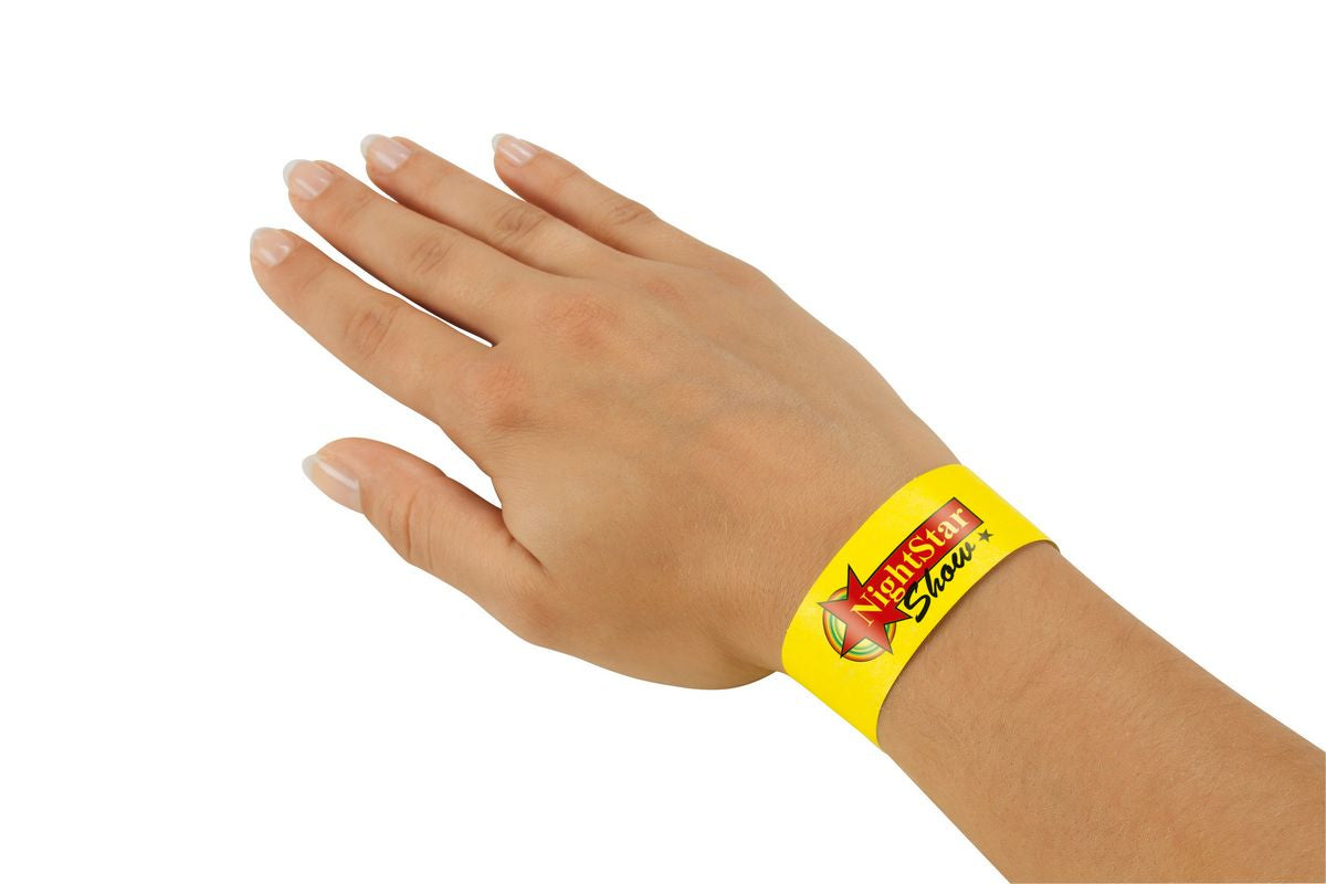 Sigel Eventband – 25 × 255 mm, Neongelb, Kunststoff, fortlaufend nummeriert – 120 Stk