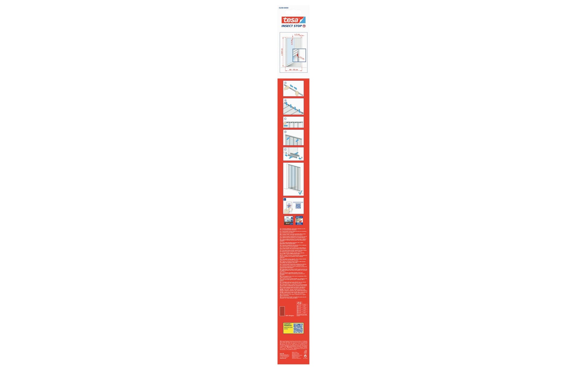 TESA Fliegengitter Tür – 95 × 220 cm – Anthrazit – Lamellen – für Türen