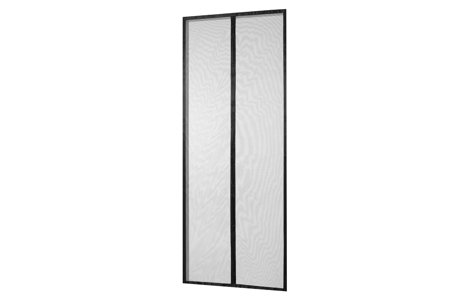 Tesa Fliegengitter Tür – 90 × 210 cm – Schwarz – Polyester – Magnetbefestigung – Für Türen