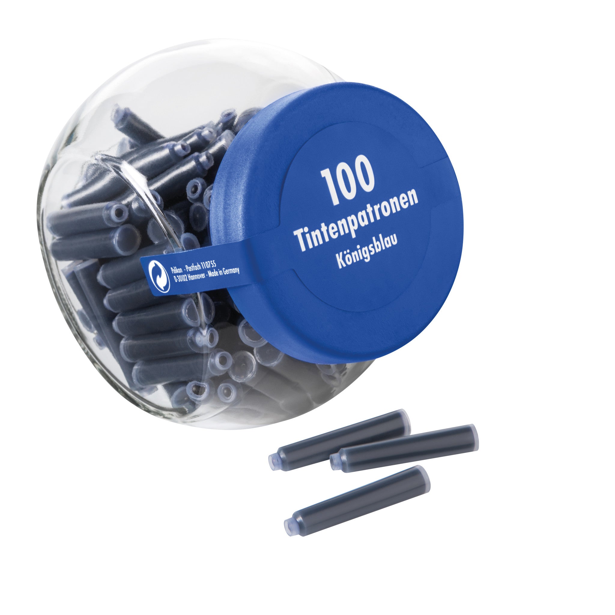 Pelikan 156372 Füllhalter-Patrone – Königsblau, 100er-Pack