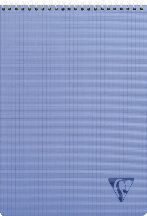 Clairefontaine Notizblock – A5 – Doppelspirale, Transparenter PP-Deckel, Satiniertes Papier, Mehrfarbig, 5 Stück