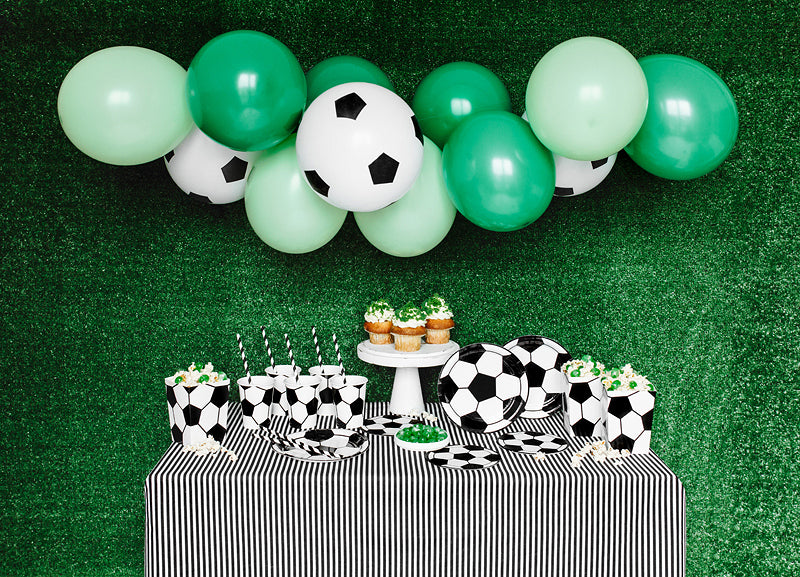 PartyDeco Servietten Fussball Schwarz/Weiss – 27 × 27 cm, 3-lagig – 20 Stück