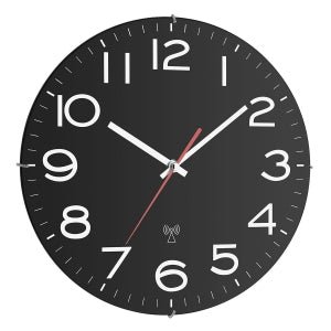 TFA-Dostmann TFA Dostmann Wanduhr – Funk, analog, Ø 31 cm, schwarz, Kunststoff