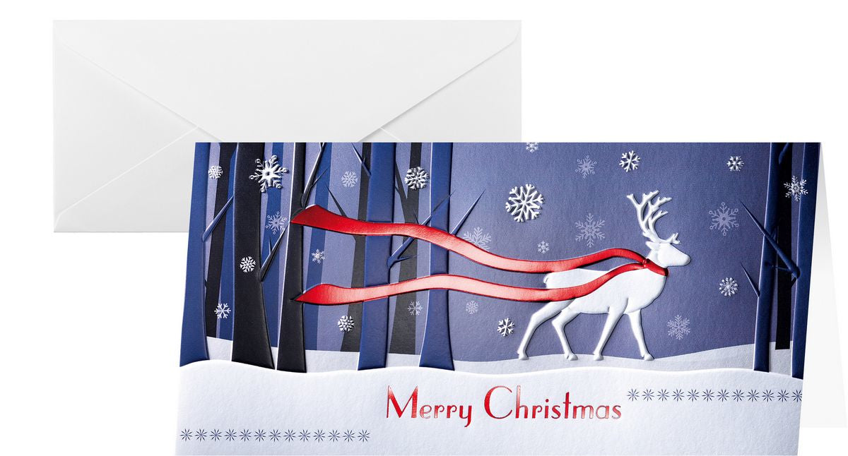Sigel Grusskarte Winter's Eve – 220 × 110 mm – mit Umschlägen, für Inkjet/Laser/Kopierer, Edelkarton