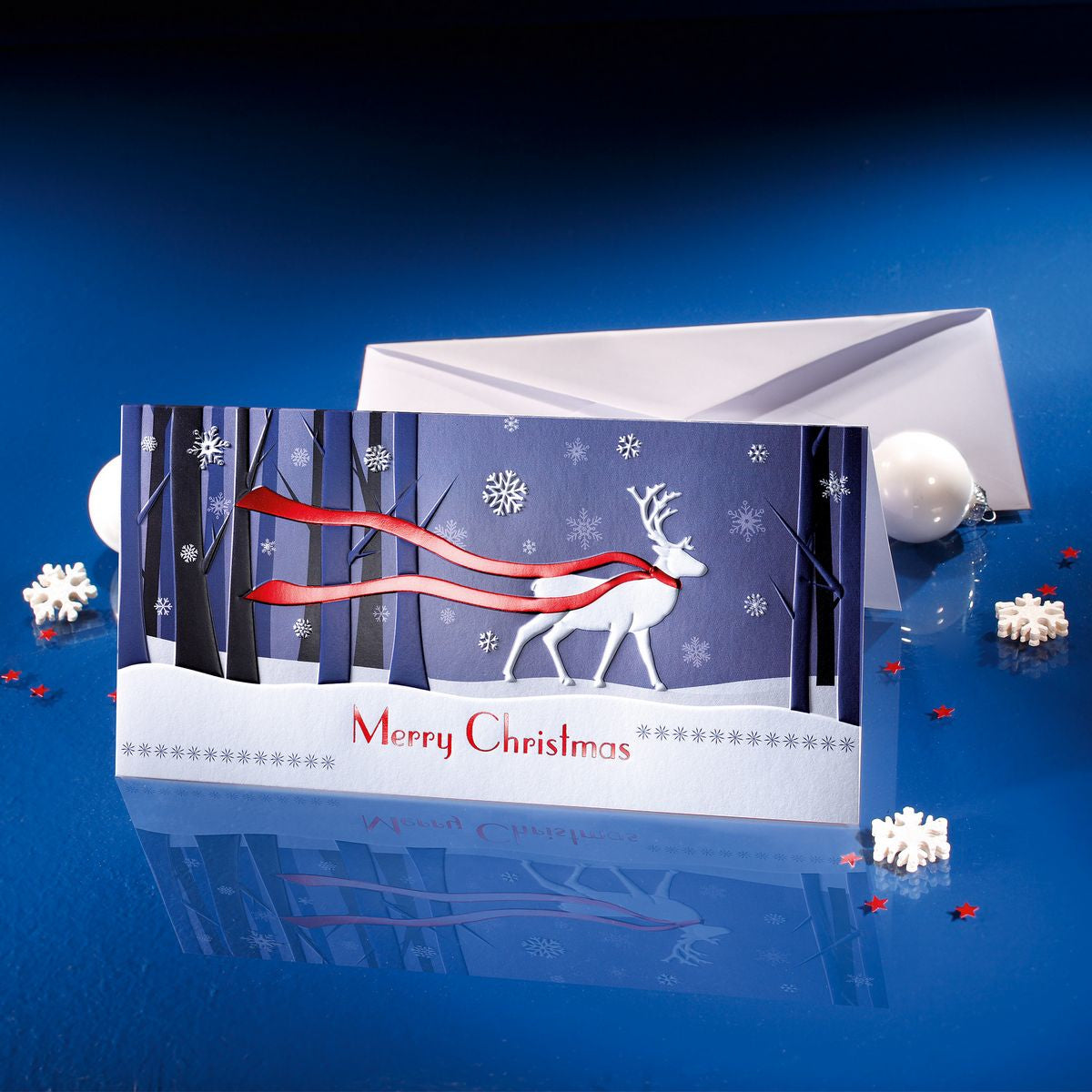 Sigel Grusskarte Winter's Eve – 220 × 110 mm – mit Umschlägen, für Inkjet/Laser/Kopierer, Edelkarton