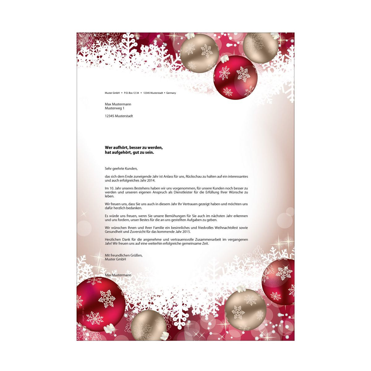 Sigel Motivpapier Weihnachtsmotiv, Pink, Rot – A4, 90 g/m², 100 Blatt