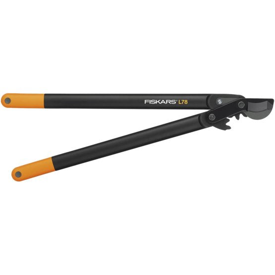 Fiskars PowerGear II L78 – Bypass-Astschere, Schnittkapazität 50 mm, Kunststoffgriff, Schwarz/Orange