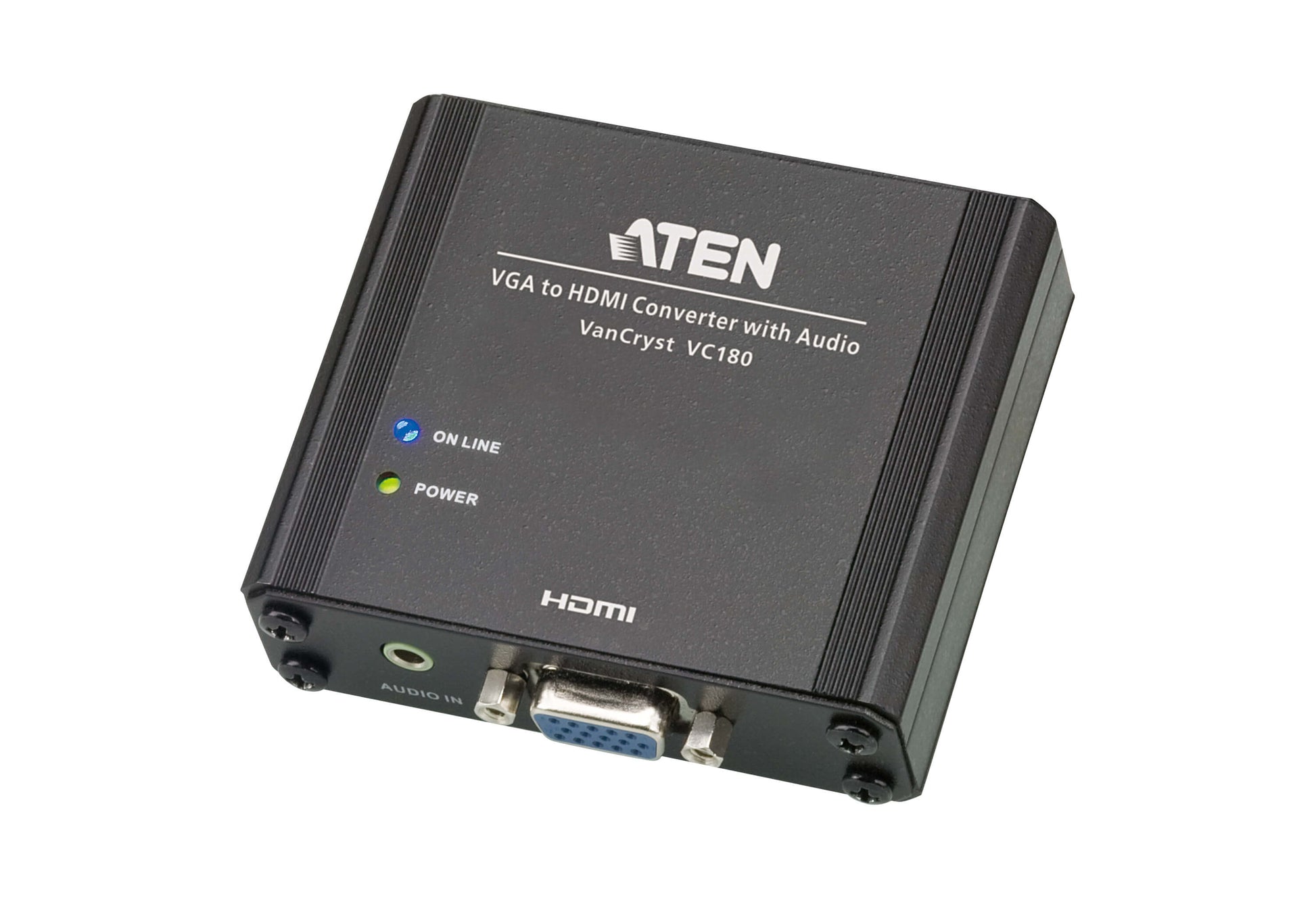 ATEN VC180 Adapter VGA zu HDMI – 1920 × 1080, 3,5-mm Audio, mit Netzteil, für VGA-Quellen