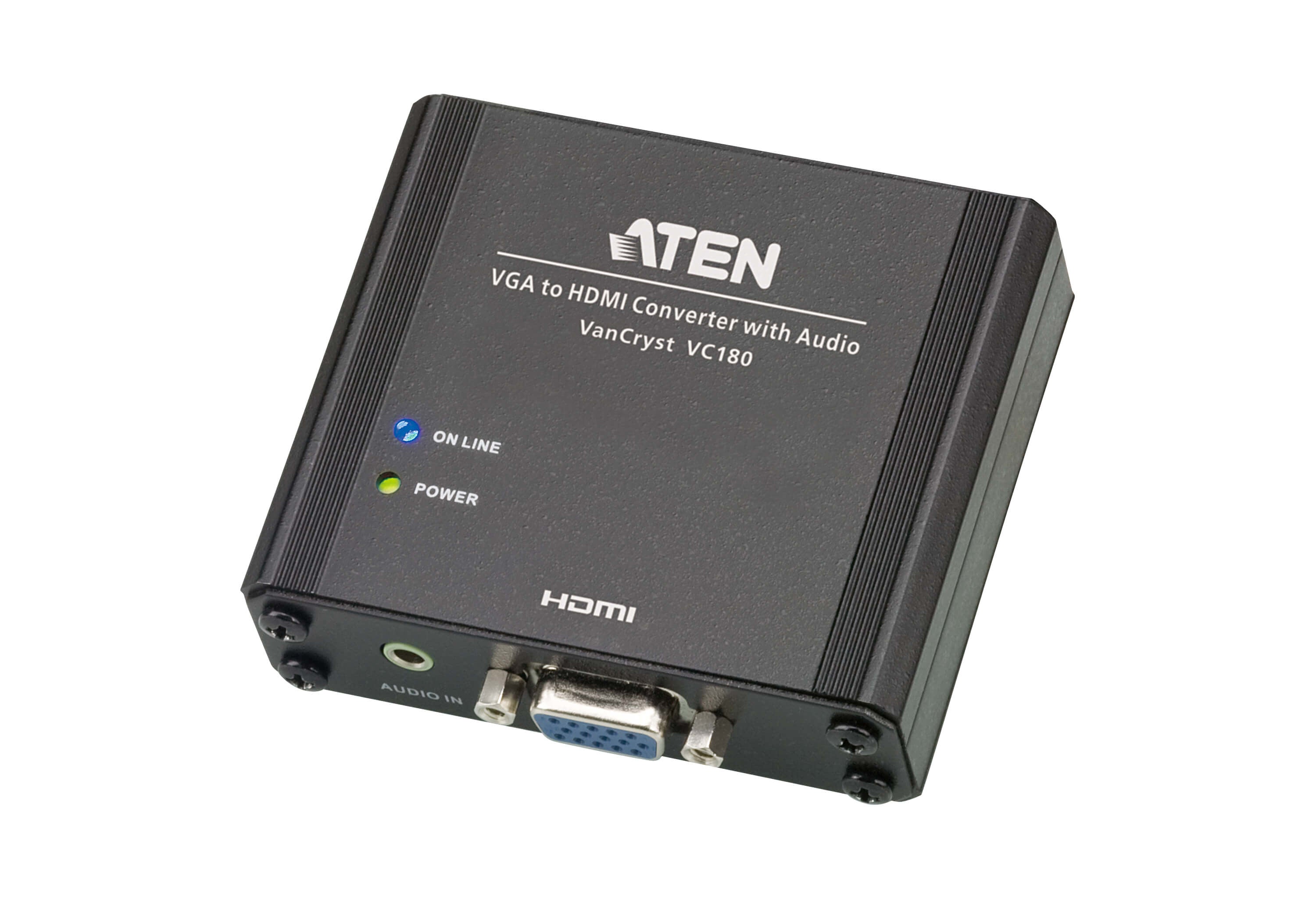 ATEN VC180 Adapter VGA zu HDMI – 1920 × 1080, 3,5-mm Audio, mit Netzteil, für VGA-Quellen