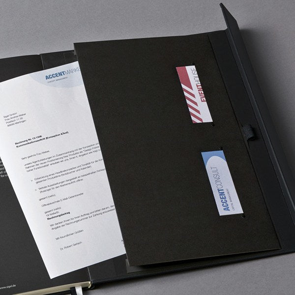 Sigel Notizbuch A4, kariert, Fadenheftung, 194 Seiten, 80 g/m² – schwarz