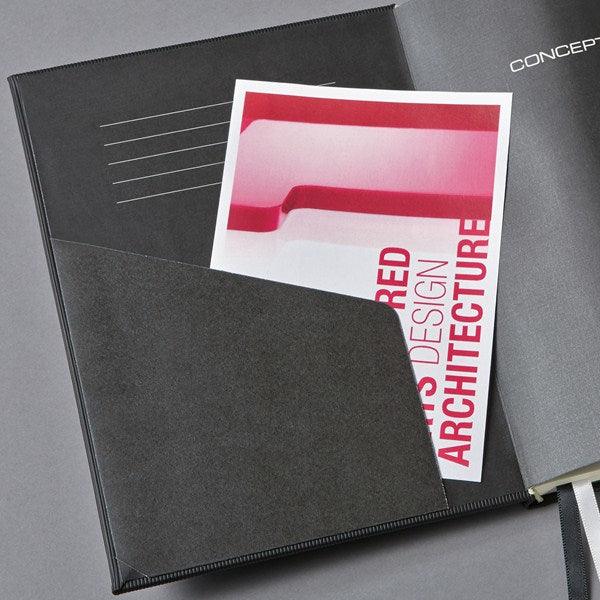 Sigel Notizbuch A4, kariert, Fadenheftung, 194 Seiten, 80 g/m² – schwarz